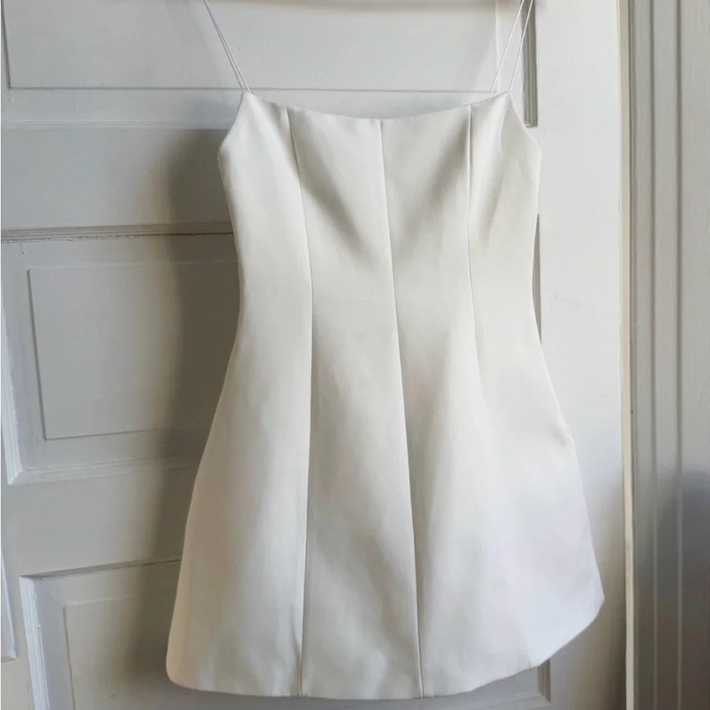 Zara White Bow Mini Dress - Picture 5 of 8